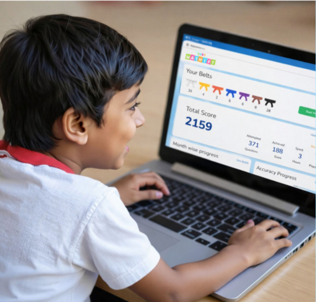 Kids learning maths online on JustMathify